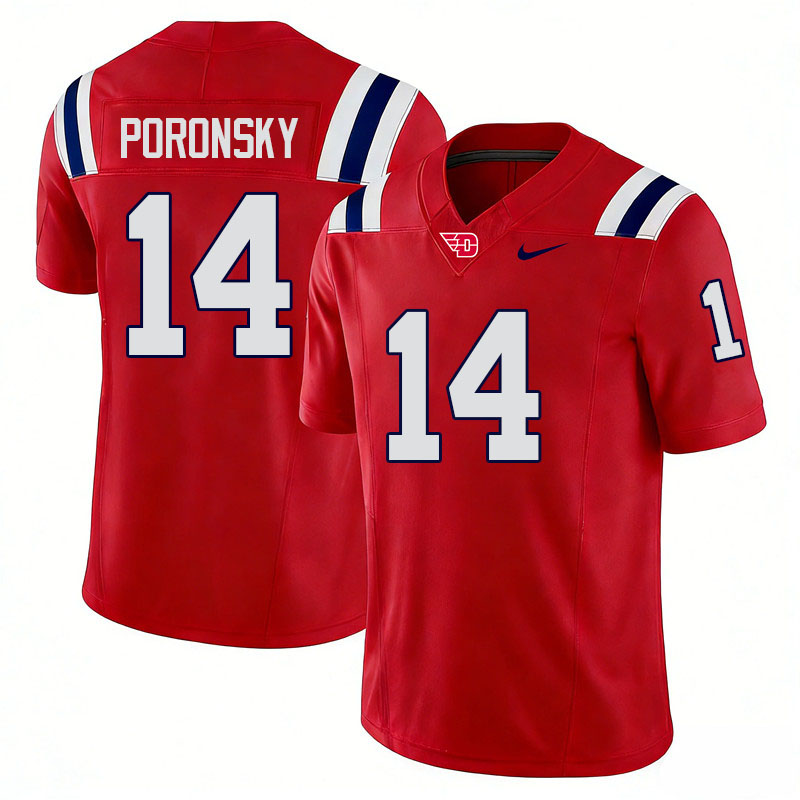 Dayton Flyers #14 Liam Poronsky College Football Jerseys,Uniforms-Red